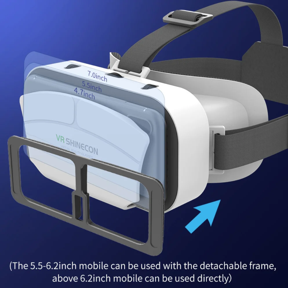 3d Vr Glasses 3d Virtual World Stereo Helmet Headset Portable Devices For Mobile Phones Under 7 Inches Vr Shinecon Headset