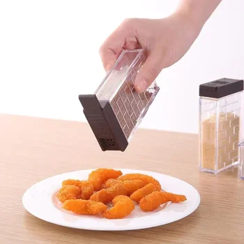 Transparent Spice Jar Set Salt and Pepper Seasoning Bottle Colorful Lid Kitchen Condiment Cruet Storage Container Spice Rack