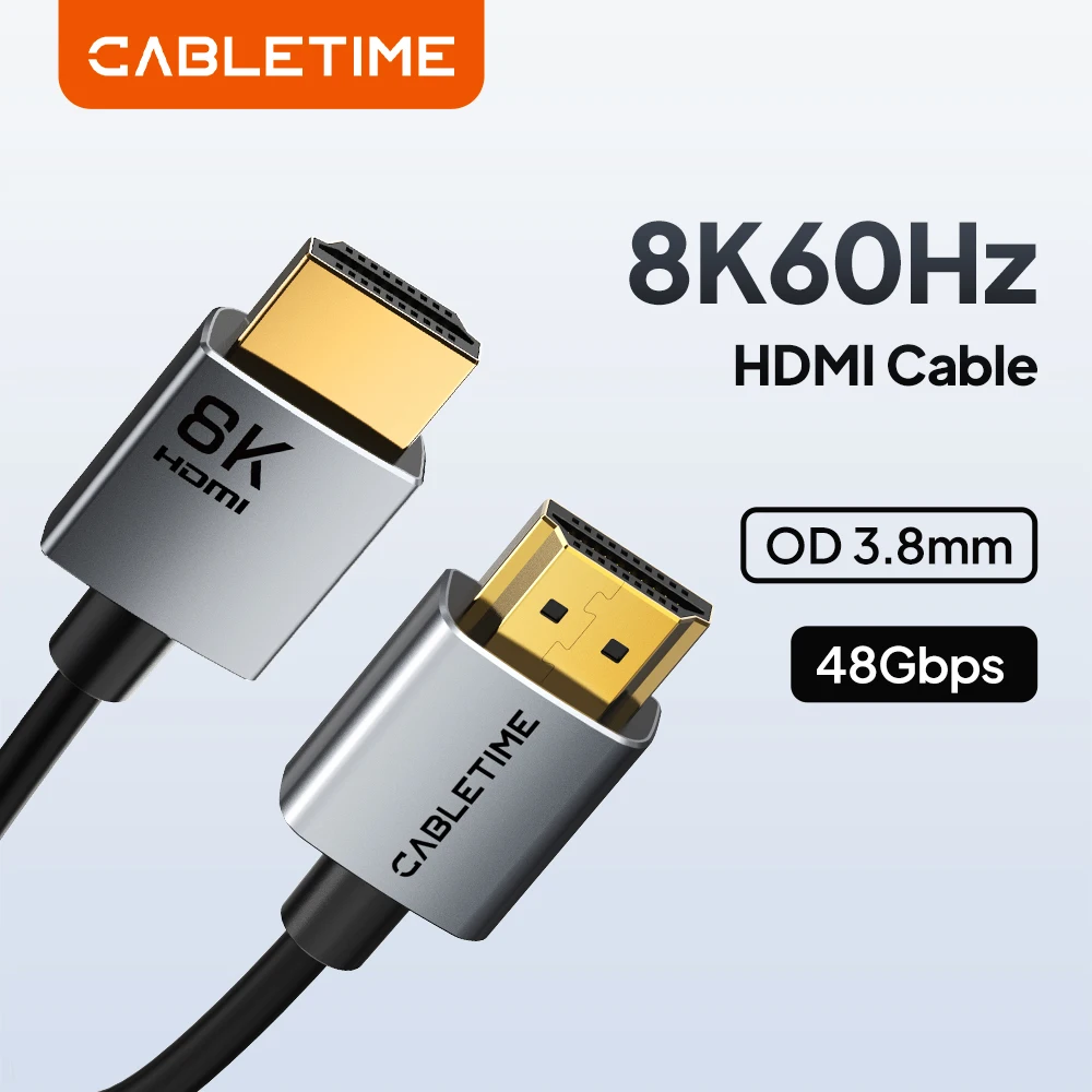 Ultra Slim High-Speed HDMI 2.1 Cable - 8K 60Hz, 4K 120Hz, 48Gbps