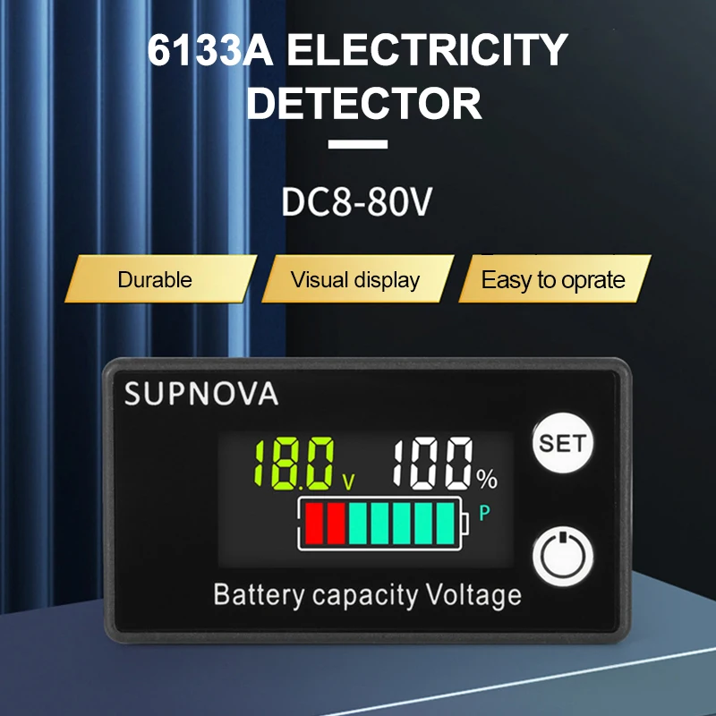 Produktbild von LCD Batterie Kapazitätsmesser Spannungsmesser DC 8-100V – Praktisches Messgerät Fürs Auto