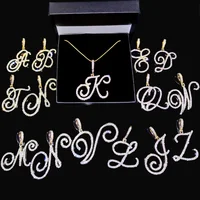 Flatfoosie New A-Z Cursive Initial Letter Name Pendant Necklace For Women Simple Rope Chain Letter Necklace Fashion Jewelry Gift 4