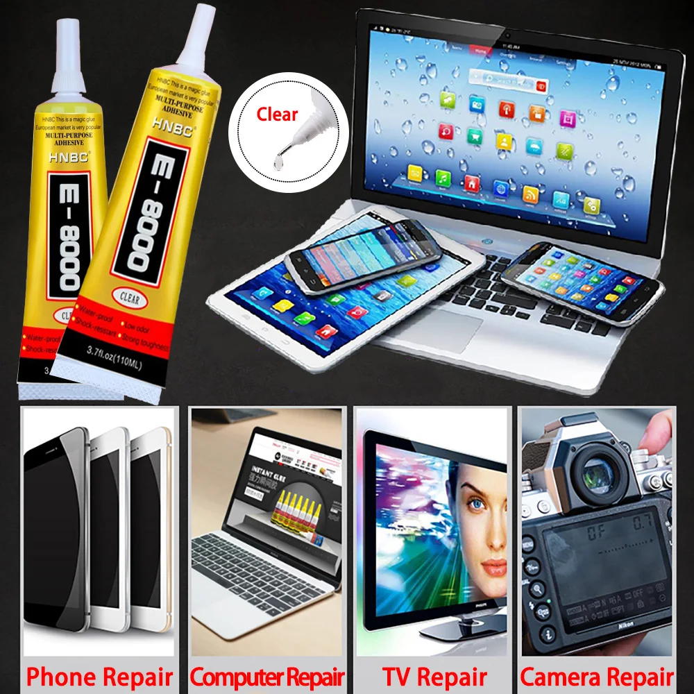 1pcs 15/50/110ml E8000 Glue Mobile Phone Touch Screen Repair of Warped Screen Frame Sealant Repair Household DIY Universal Glue 3