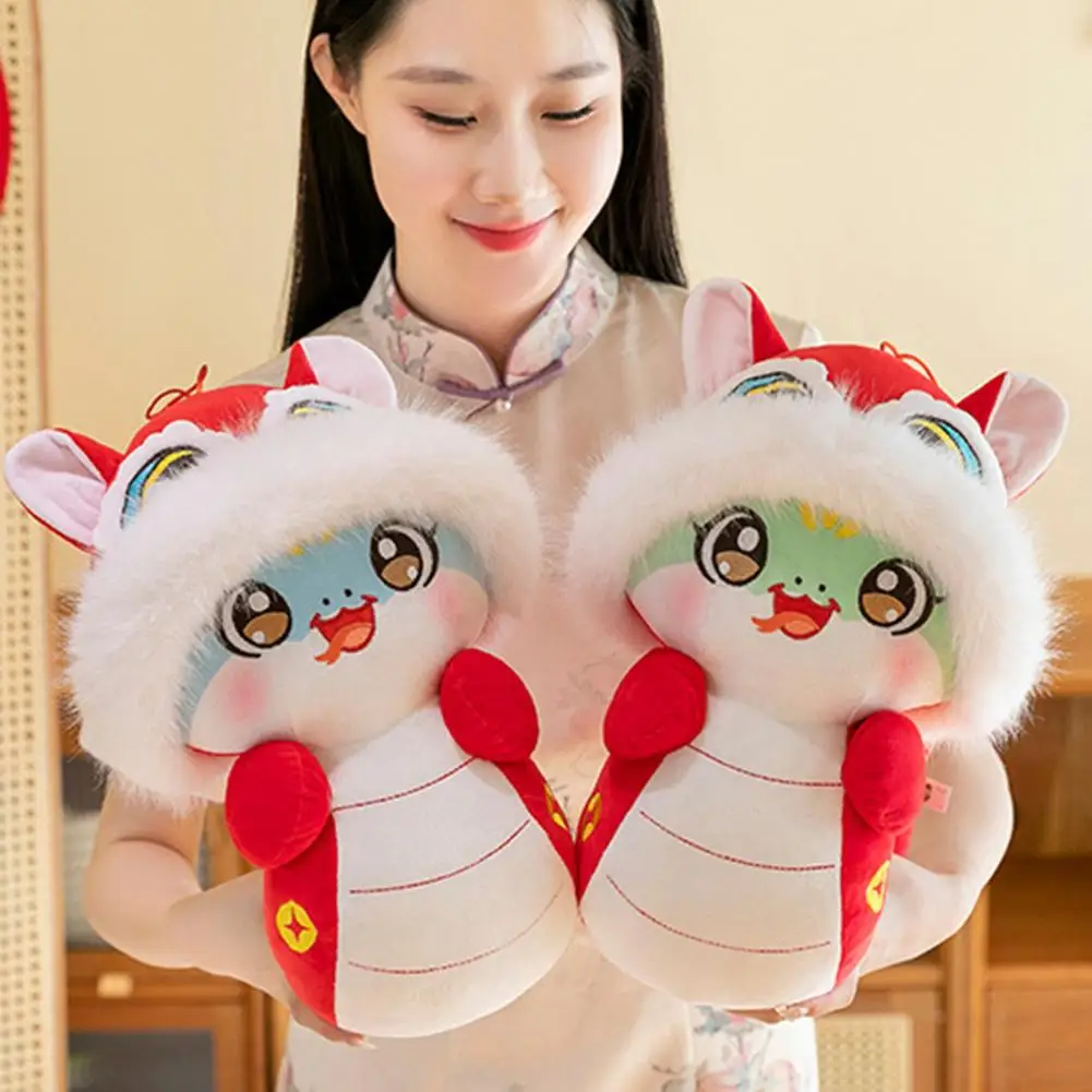 Chinese New Year Snake Mascot Cute Snake Plush Toy Chinese Zodiac Stuffed for Kids Adults Feng Shui