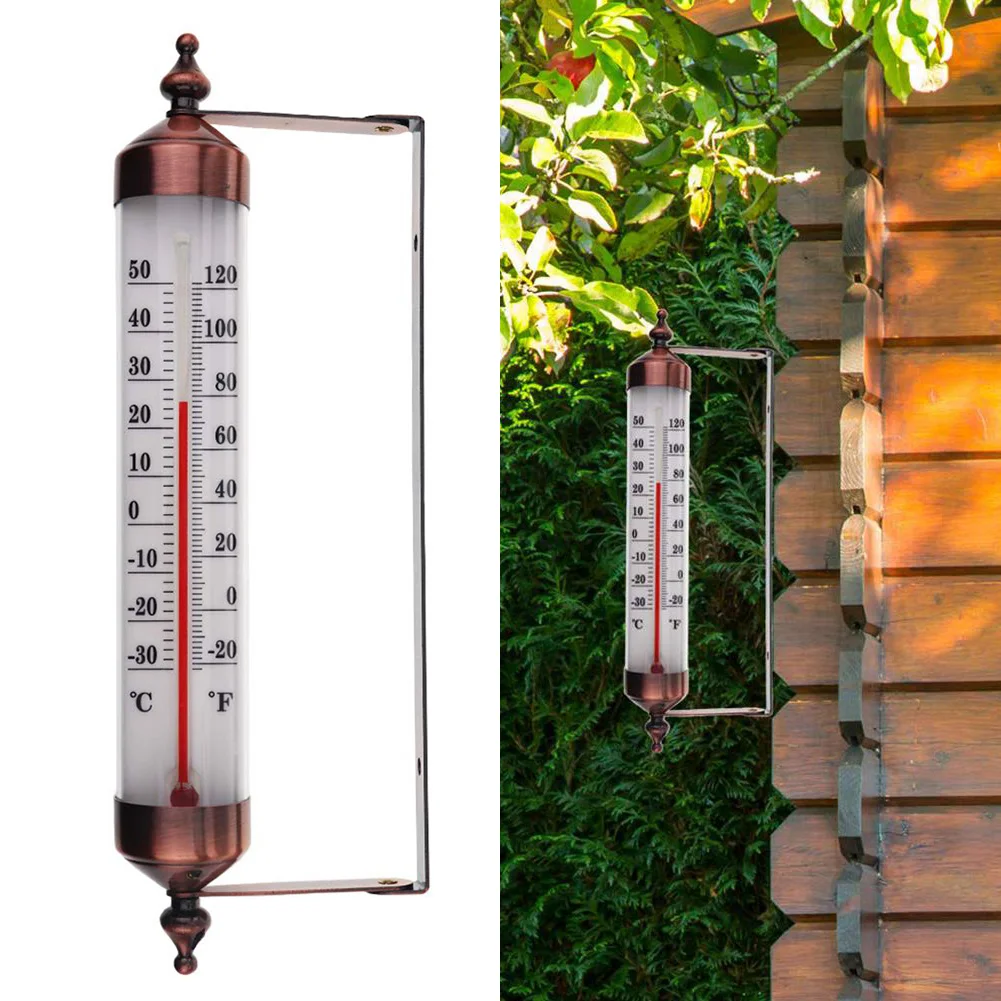 

Home Garden Thermometer For Garden Greenhouse Patio Balcony Bronze Outside Wall Thermometer With Adjustable Arm