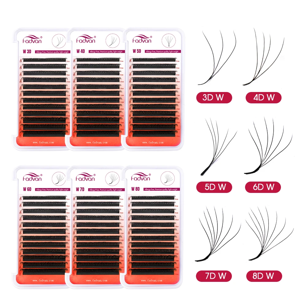 FADVAN Automatic Flowering W Shape Bloom 3D/4D/5D/6D/7D/8D Premade Fans Eyelash Extensions Natural Soft Professional Lashes