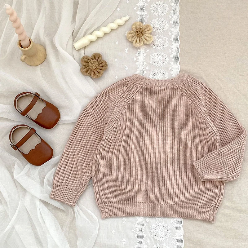  남아 니트 가디건 여아 가을 겨울 니트 스웨터 긴팔 단색 싱글 브레스티드 니트웨어 가디건 재킷