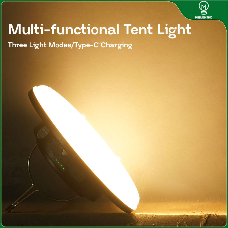 MOSLIGHTING LED Camping Tent Lantern Rechargeable High Power Outdoor Emergency Lighting Waterproof Portable Hanging Night Lamps