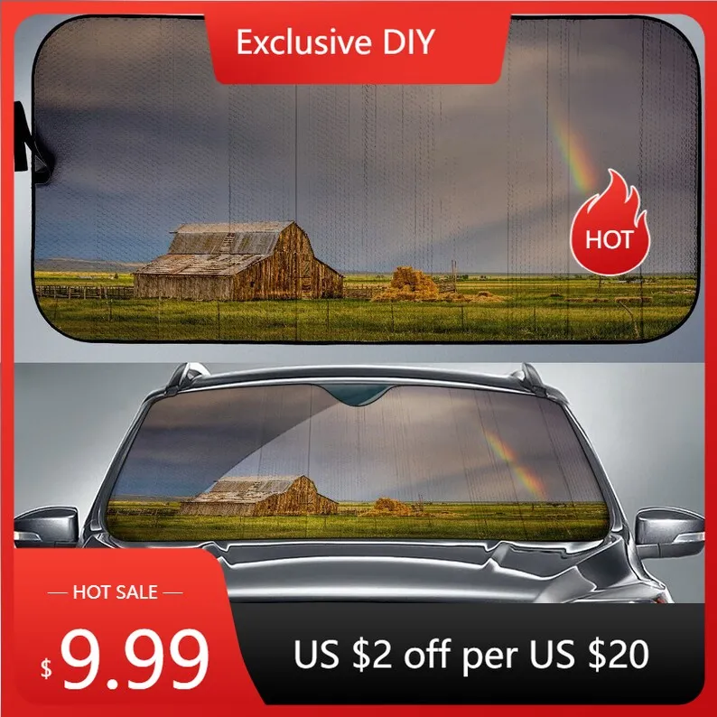 

Rainbow's End Barn Country Car Sunshade