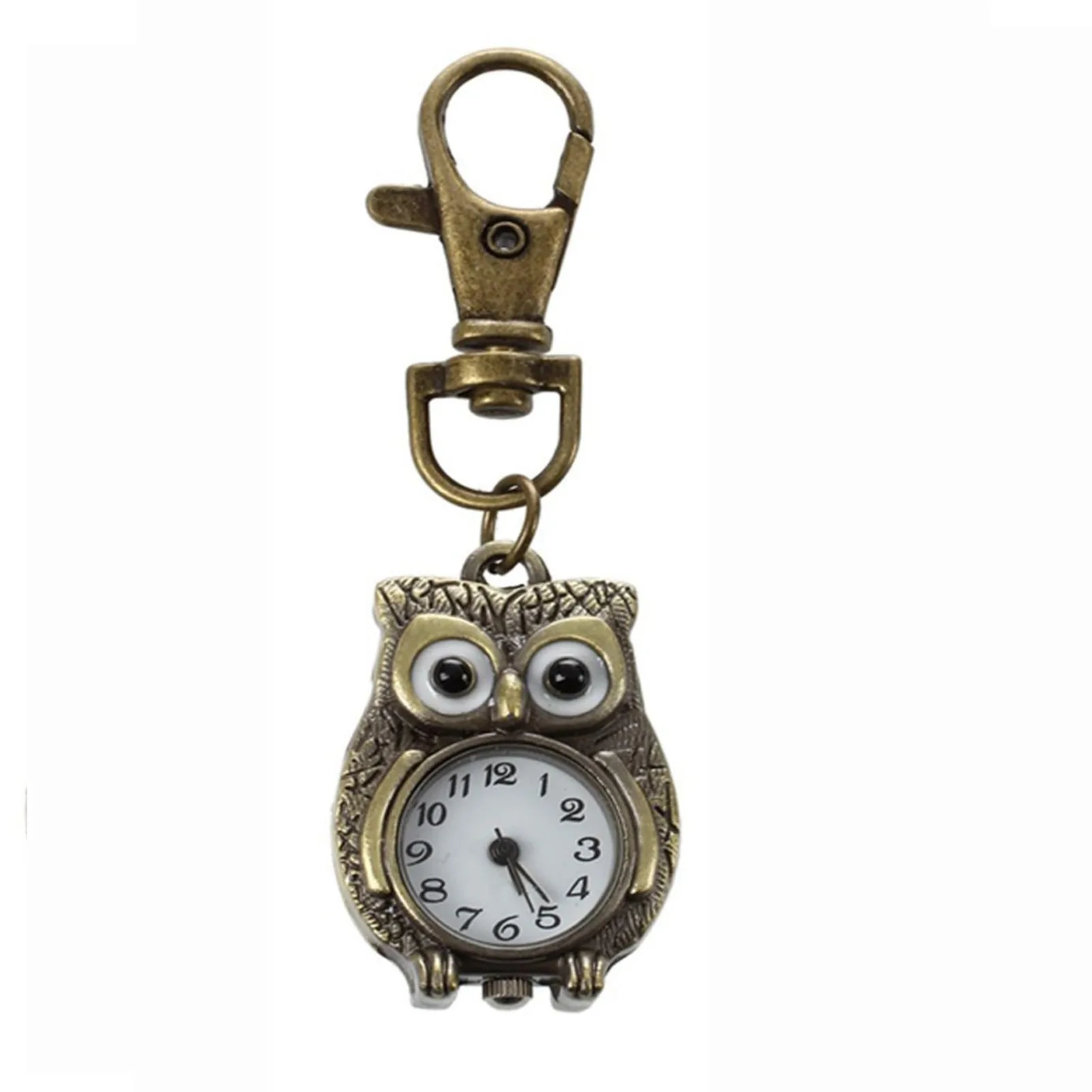 Quartz Pocket Watch Owl Locket Pendant Watch Steampunk Necklace for Valentine&rsquo;s Day