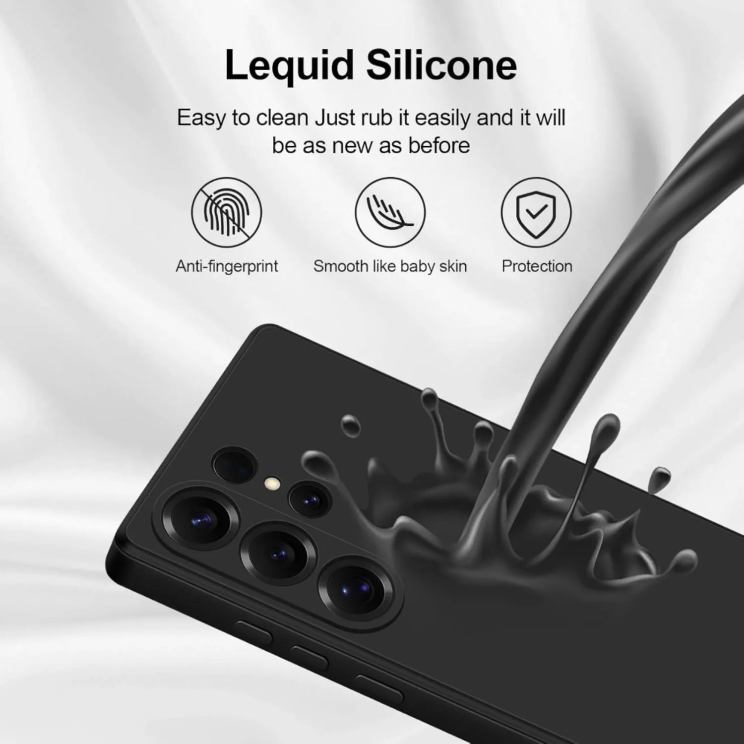 Silky Soft Touch Solid Color Shockproof Silicone Phone Case