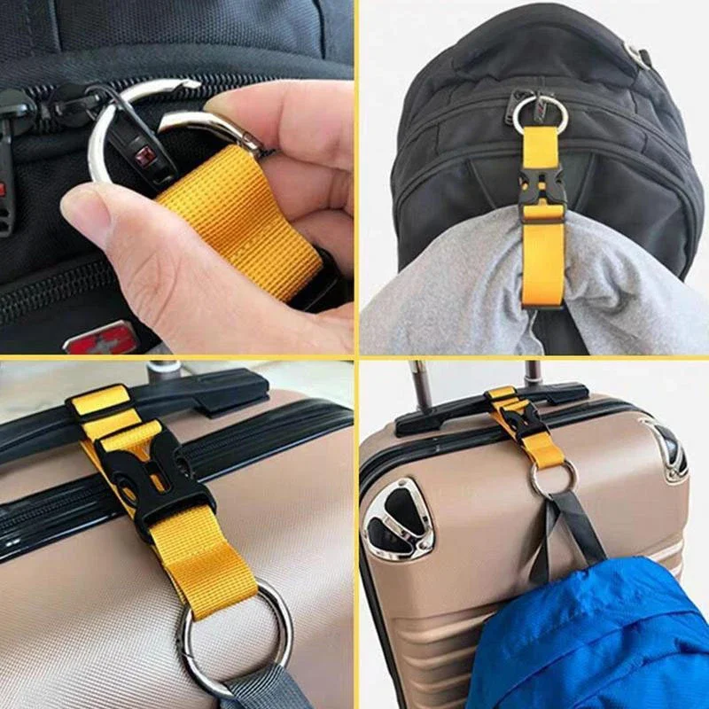Luggage hanging buckle 1PCS Backbin Belt Buckle Luggage Band Multifunctional Backpack Nylon Hanging Buckle Portable Suitcase Hook Hanging