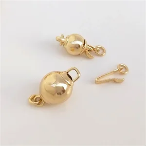 14K Gold-coated Ball Pin Buckle Pearl Necklace Round Pin Buckle Diy First Jewelry Finishing Pin Buckle Accessories B933