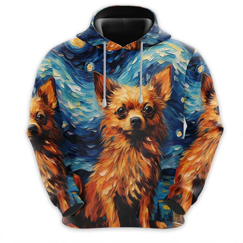 Sudadera con capucha con estampado 3D de perro y arte de grafiti para hombre, ropa divertida, sudaderas con capucha de husky, labrador y corgi, diseño lindo, sudadera con capucha unisex Y2k