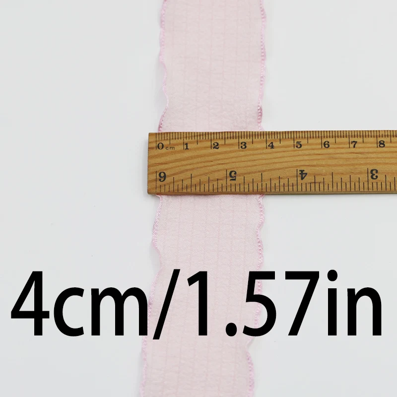 9m/roll 4cm Lotus Leaf Pleated Edge Ribbon Wave Fish Tail Ribbon Party Decoration Hair Accessories Bow Flower Gift Packaging