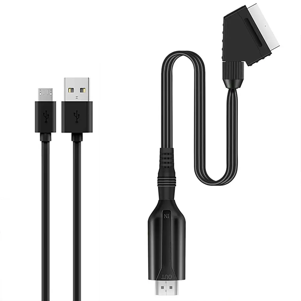 SCART HDMI 호환 컨버터 오디오 비디오 어댑터, 플러그 앤 플레이, HDTV STB VHS DVD 1 계량기 변환 케이블 액세서리
