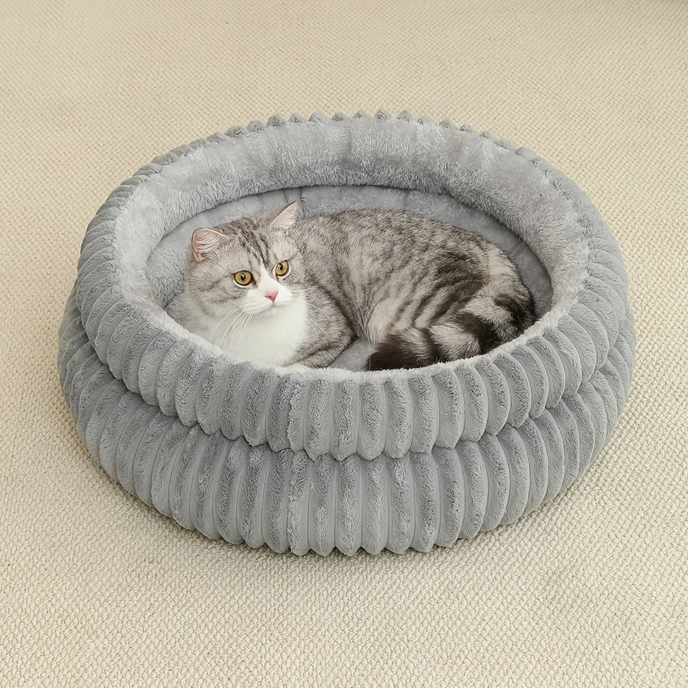 Cuccia rotonda e morbida per cani e gatti letto accogliente_voghion.com