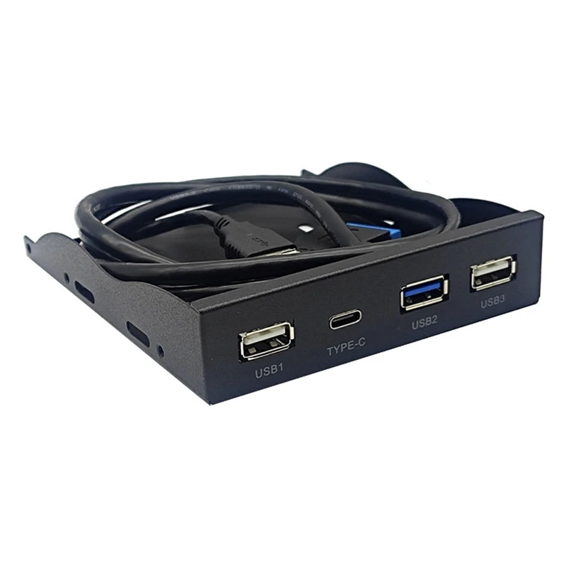 

USB3.2 GEN1 TYPE-C Floppy Drive Panel 3.5-Inch HUB 19PIN To C Port Reversible Plug-In 5Gbps Easy Install