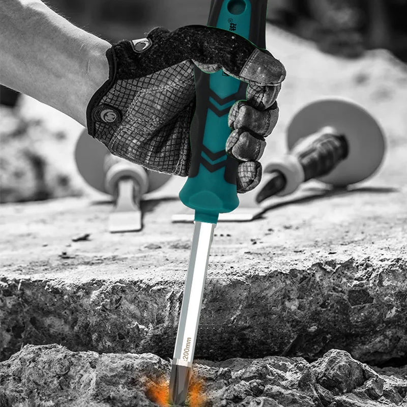 AMR 1 Stück Kreuzschlitzschraubendreher mit Magnetismus Schlitzschraubendreher 58HRC Chrom-Vanadium-Stahl mit Wasserhahnfunktion