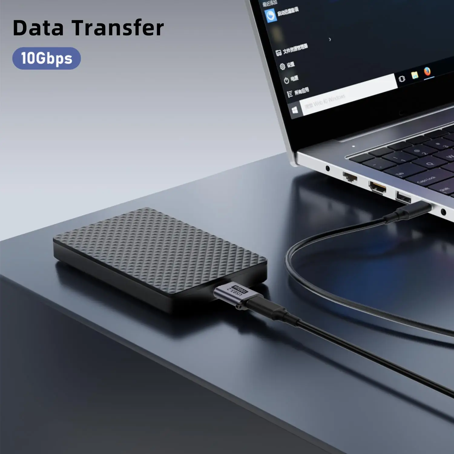 2개 USB 3.0 마이크로 B(수) - 타입 C(암) 어댑터 - 외장 하드 드라이브, SSD, 카메라용 10Gbps 변환기
