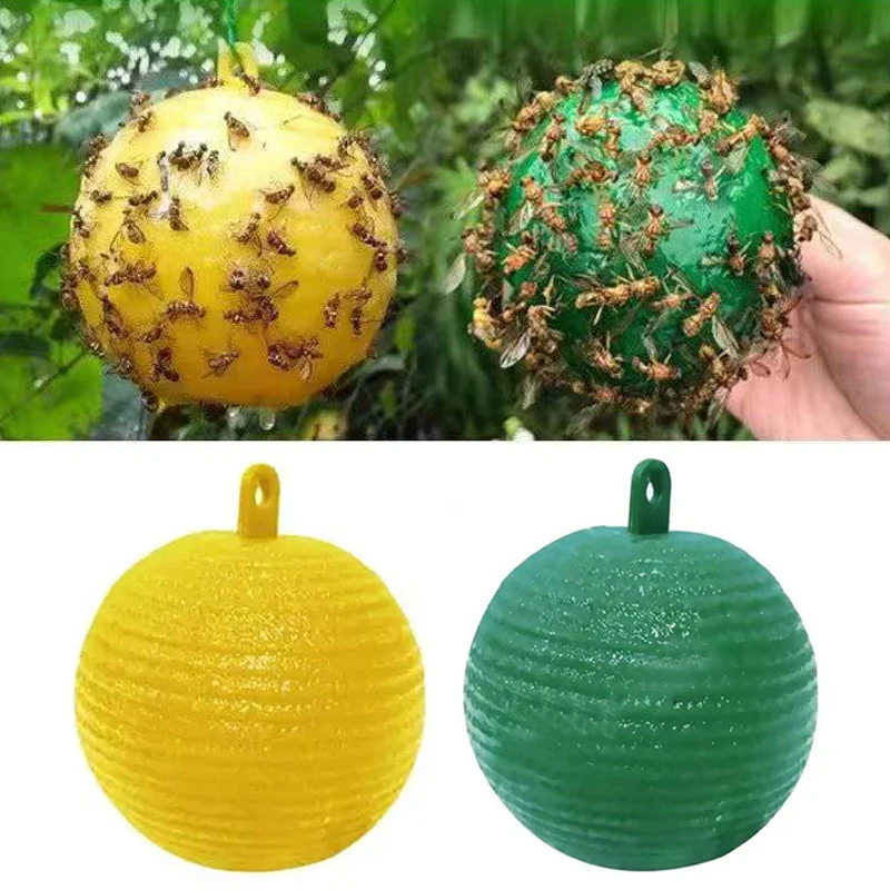 1Pc Ball Trap Fly Trap Fly Swatter 75Mm Large Fruit Fly Trap Riutilizzabile Hanging Fly Trap Ball Pest Repeller Killer Hanging On Tree