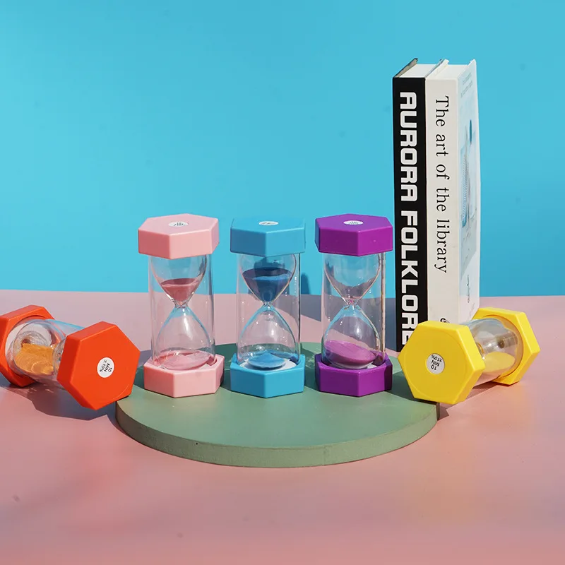 5/10/15/30/45/60 Minutes Hexagon Fall-proof Hourglass Children's Gifts Learn Timer Craft Ornaments Birthday Present Sand Clock