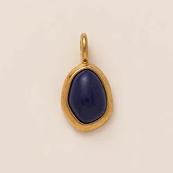 Adorable Gold - Plated Enamel Charms - DIY Jewelry Making Pendants (Lapis lazuli)