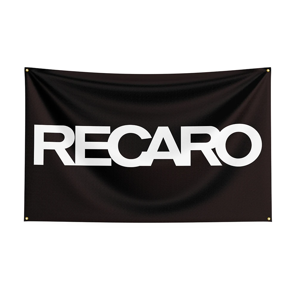 

90x150cm Recaro Flag Polyester Printed Car Parts Banner For Decor