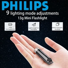 PHILIPS 2025 NEW SFL1121 EDC Flashlight LED Rechargeable Mini EDC Keychain Flashlights Camping Lamp For Hiking Self Defense - Trending Highest Rated Aliexpress Dropshipping Products Product September 2026