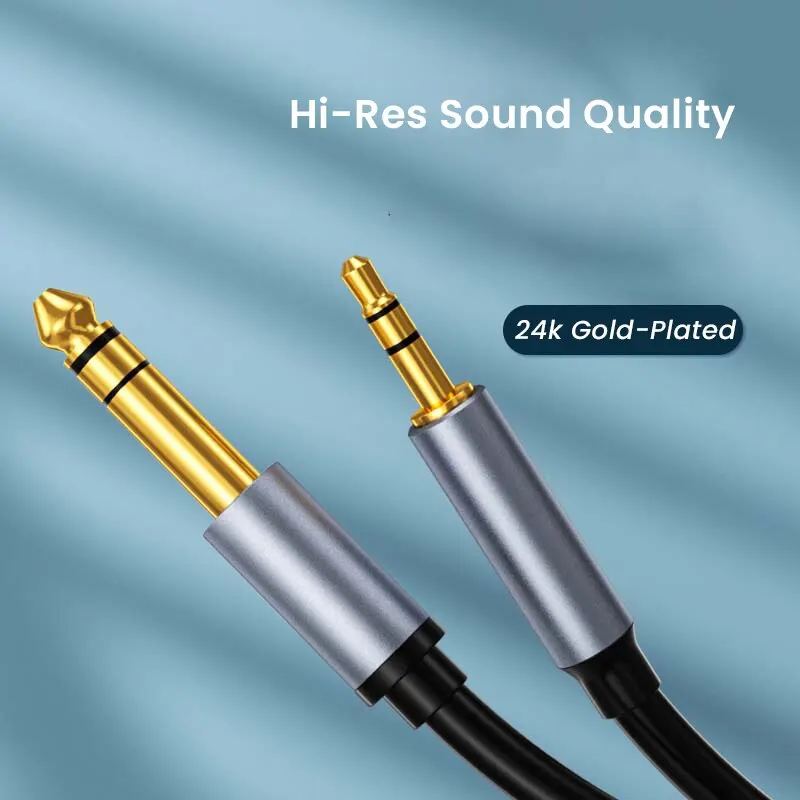 Premium 4FT TRS Bidirectional Stereo Audio Cable - 6.35mm to 3.5mm