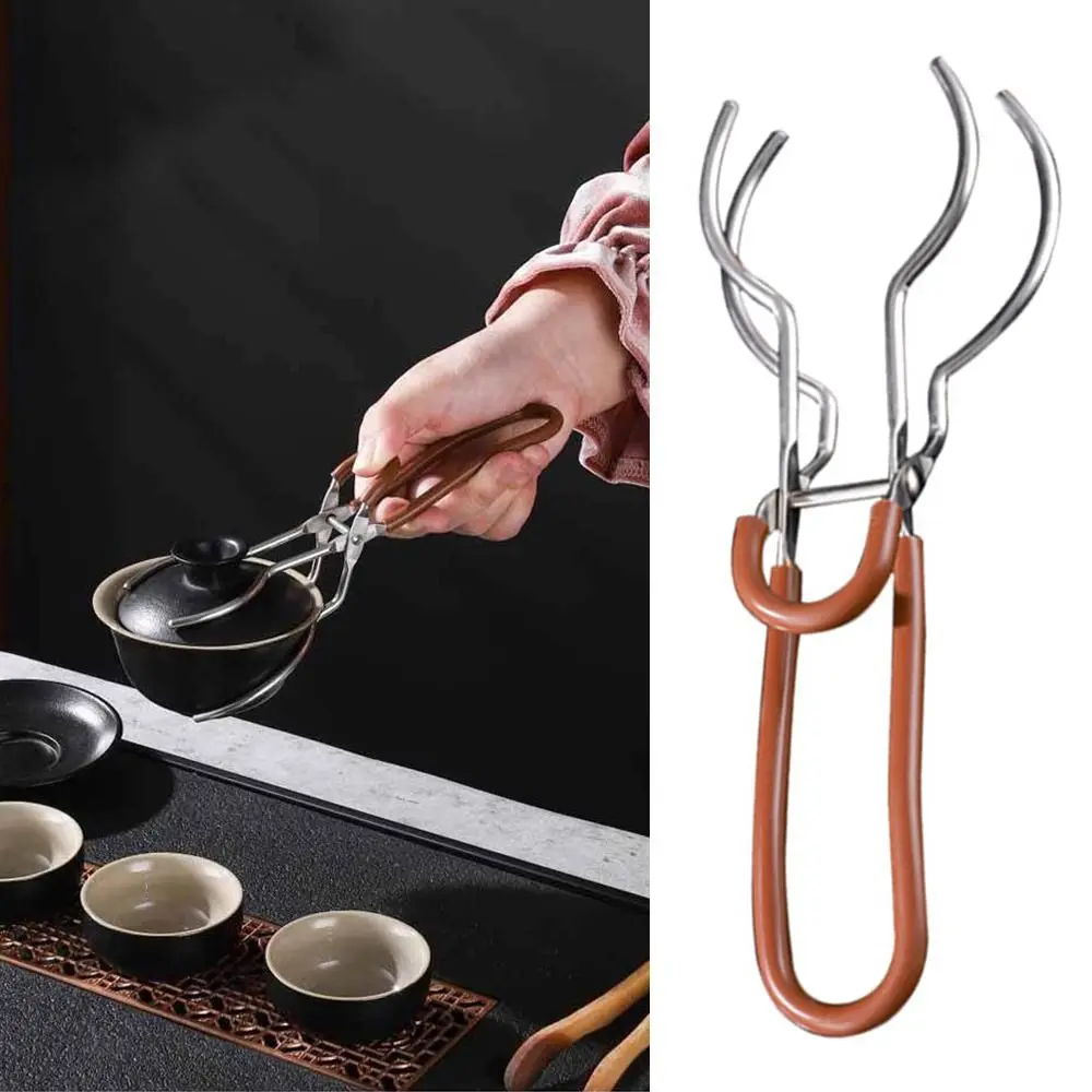 Stainless Steel Cup Clamp Multi-functional Anti-scalding Tea Brewing Assistant Easy To Clean Portable