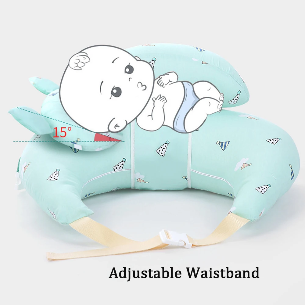 Nursing Pillow for Breastfeeding Plus Size with Adjustable Waist Strap and Removable Cotton Cover