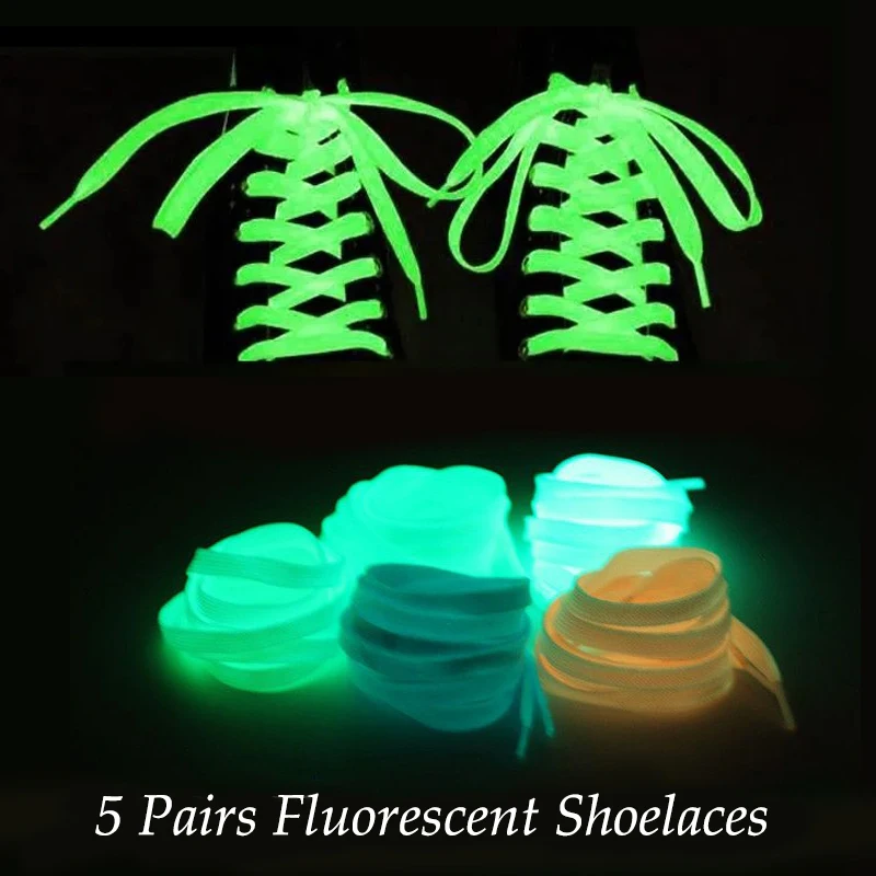 

10pcs Luminous Shoelaces for Kids Sneakers Laces Glow In The Dark Night Fluorescent Shoe Lace for Women Men Shoes Accesories