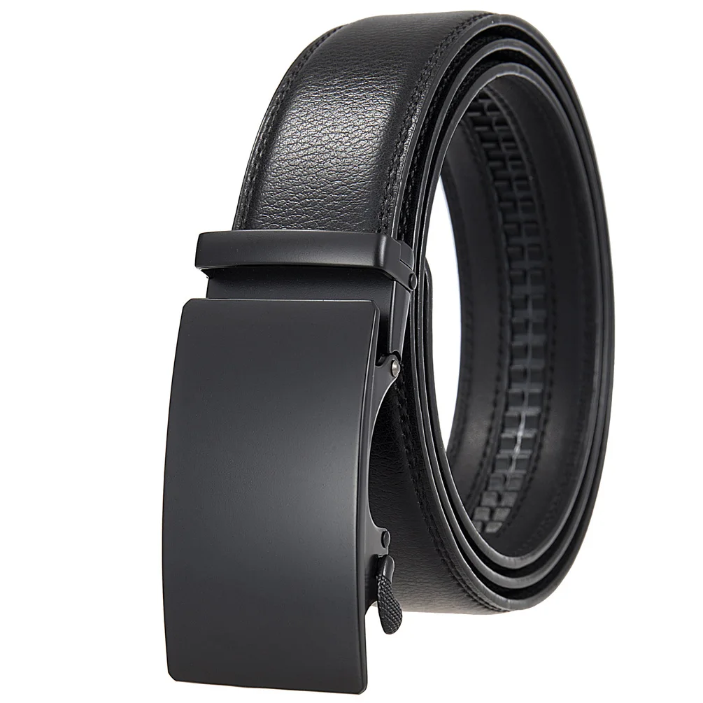 3,5 cm High-End Hübscher Metalllegierung Automatische Schnalle Gürtel Herren Echtes Leder Bund Mode Business Schwarz Braun Gürtel – Detail 13