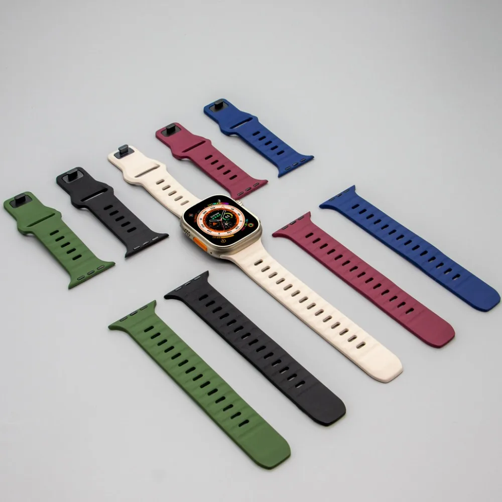 حزام ساعة سيليكون رياضي أبل الترا 49/45/44/41/40 م...