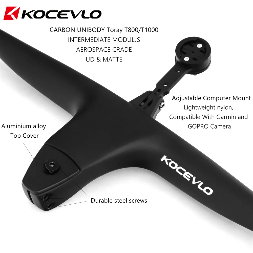 XC Mountain Bike Carbon Fiber Handlebar 17° Degree Integrated