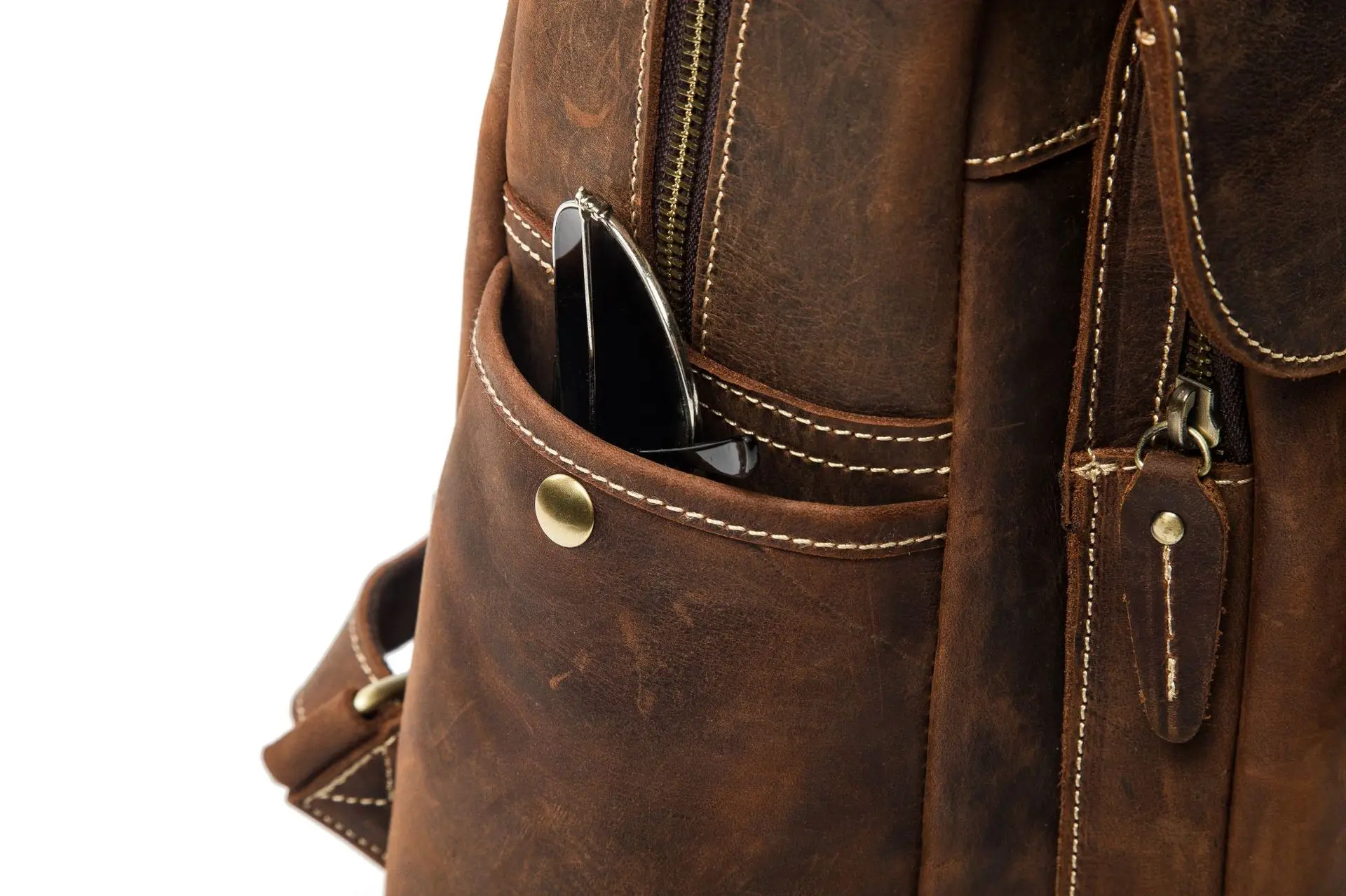 Leather Backpack For College