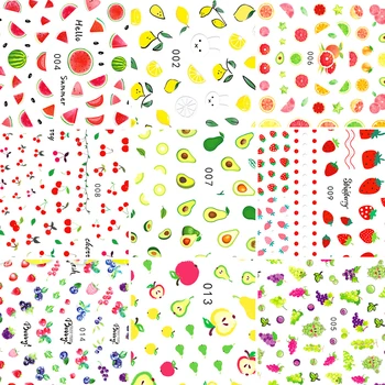 저렴한 가격 프로모션 1 장 네일 아트 스티커, 귀여운 과일 시리즈, 접착 네일 장식, 여름 어린이 DIY 전화 데칼 선택