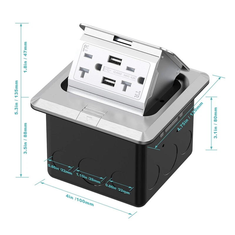 Electrical Box With 20 Amp Stainless Steel GFCI Tamper/Weather