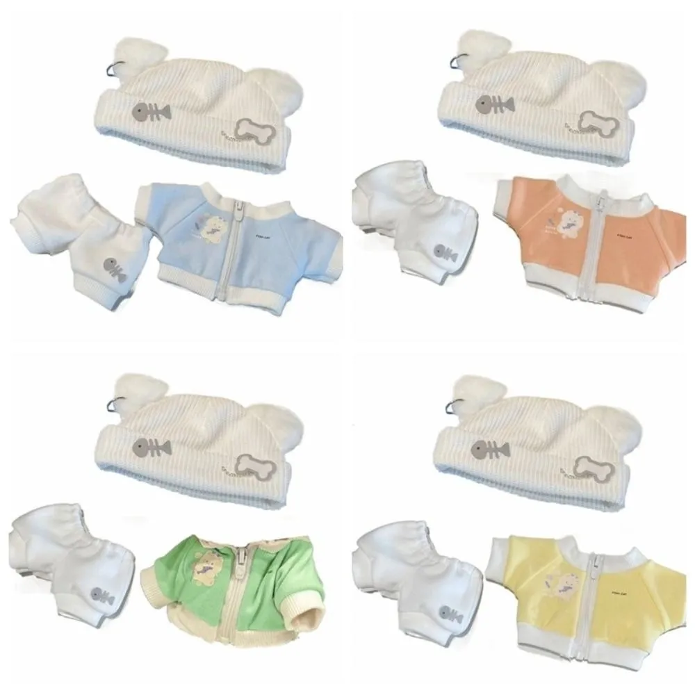 Cat Jacket 20cm Cotton Doll's Clothes Fishbone Pants Cotton Doll Outfit Multi Color Cute Hat Doll Clothes Set Kids Girls Toys