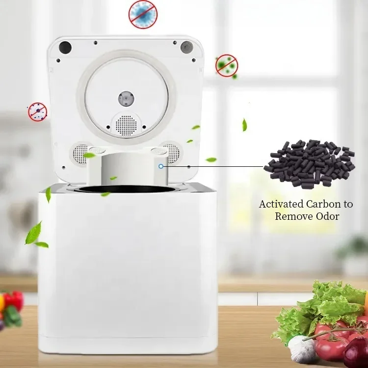 Simplicity Modern Home Kitchen Food Waste Disposer Electric Countertop Garbage Composter with DC Motor & Air Switch Control 6
