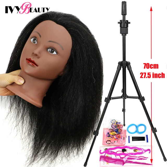 Human Hair Mannequin Head Training  Mannequin Head Training Stand - Afro  Mannequin - Aliexpress