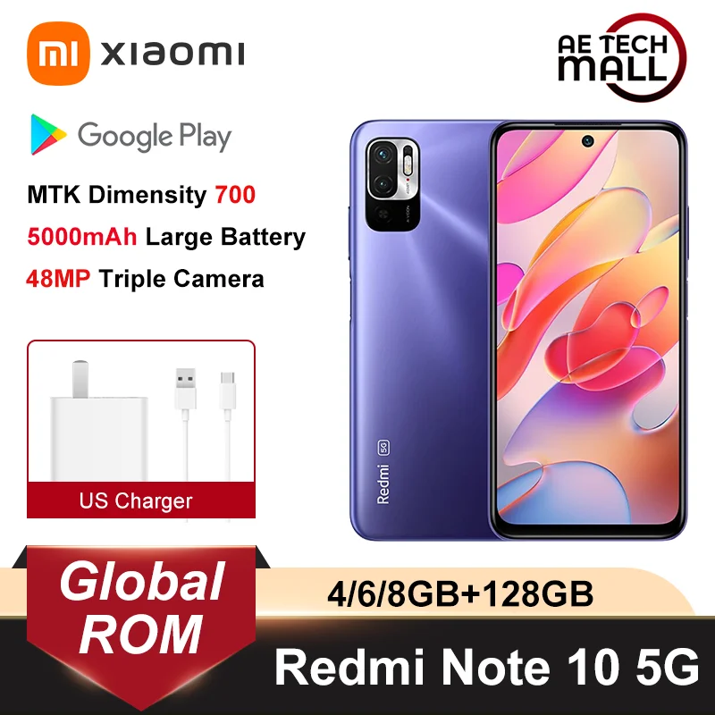 Global ROM Xiaomi Redmi Note 10 5G 128GB / 256GB 7nm Dimensity 700 48MP  Dual Camera 90Hz FHD+ DotDisplay 5000mAh - AliExpress