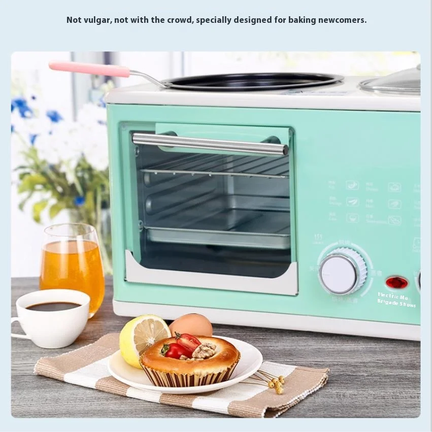 Multifunctio 4 in 1 Breakfast Machine Mini Bread Toaster Baking Oven Omelette Fry Pan Hot Pot Boiler Food Steamer home appliance 5