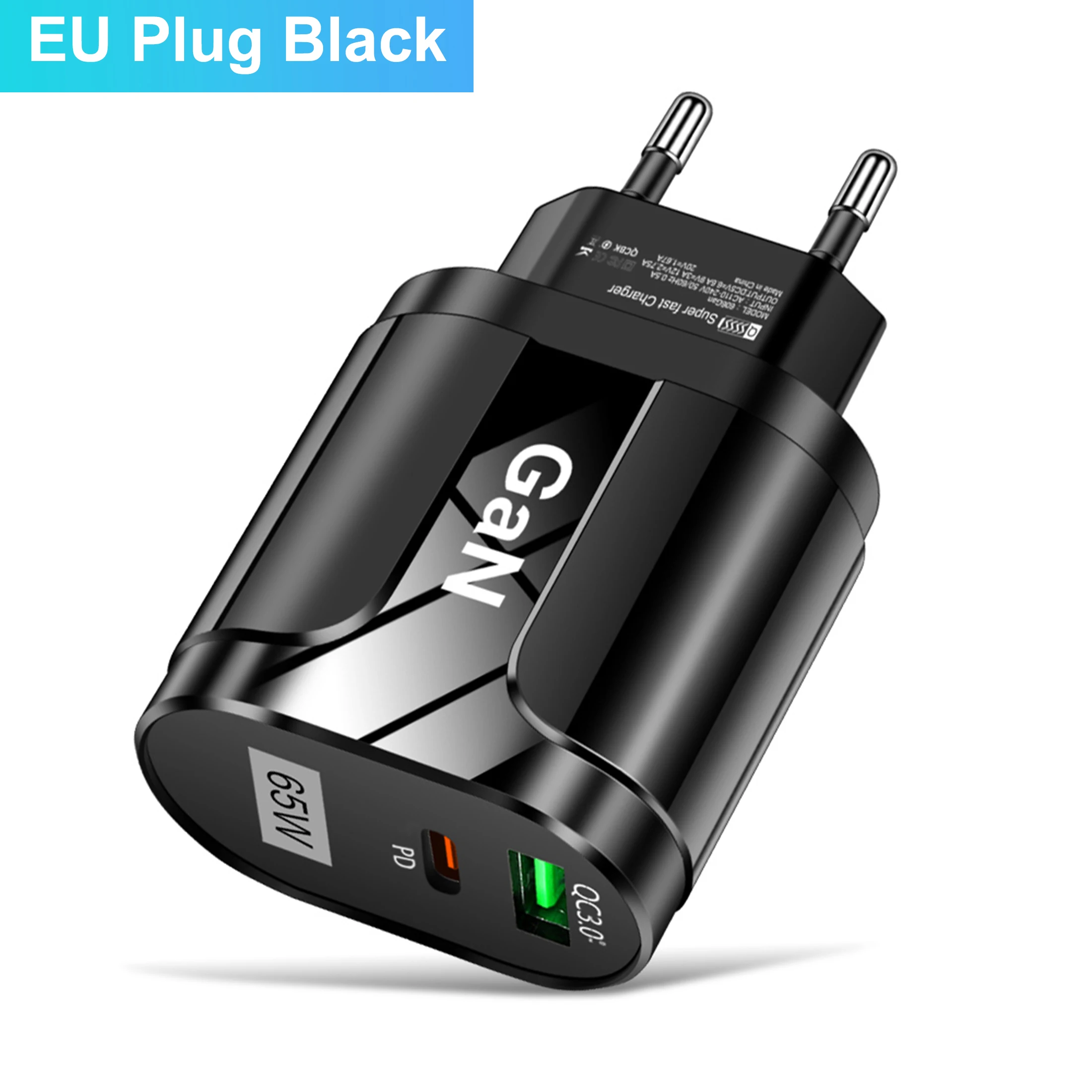 รูปสินค้า อะแดปเตอร์ชาร์จเร็ว GaN 65W สำหรับ iPhone และอุปกรณ์ Type-C