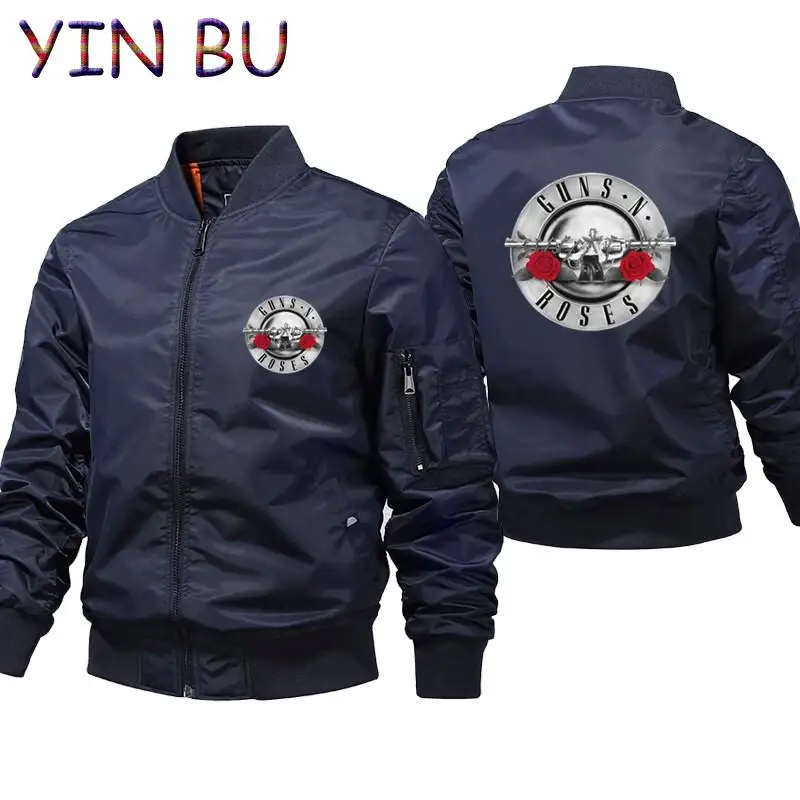 Men's Gun And Roses Rock Band Guns N Roses Zipper Bomber
