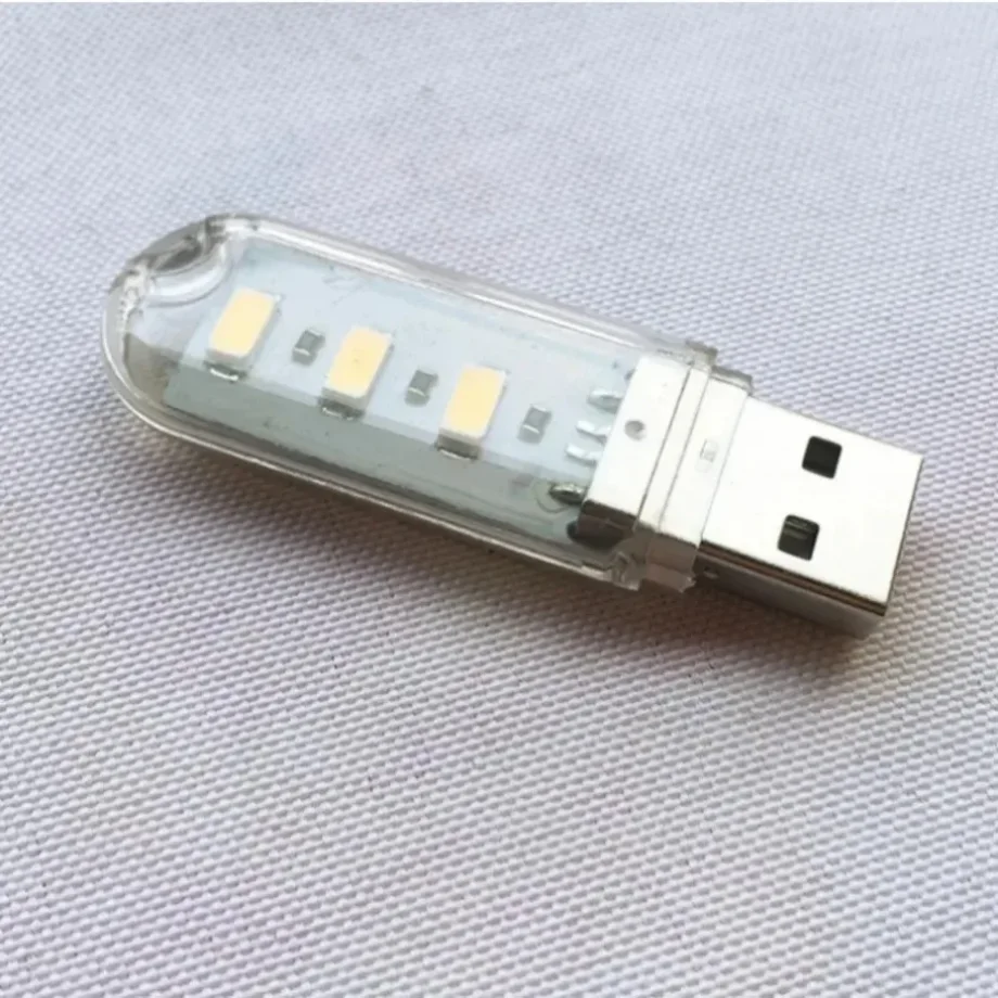LED USB Night Light Portable U Disk Lamp 3LEDs 1.5W Reading Lamps Colorful Mini Book Lights DC5V Power Bank Powered Camping Bulb