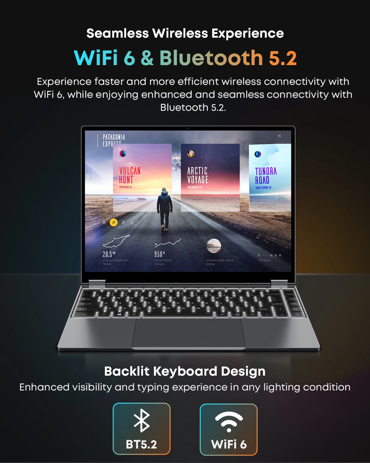 CHUWI FreeBook 2-in-1 Laptop IntelN150 13.4'' Touch 2.5K Screen 16GB LPDDR5 RAM 512GB SSD WiFi6 BT5.2 Convenient Office Notebook 5