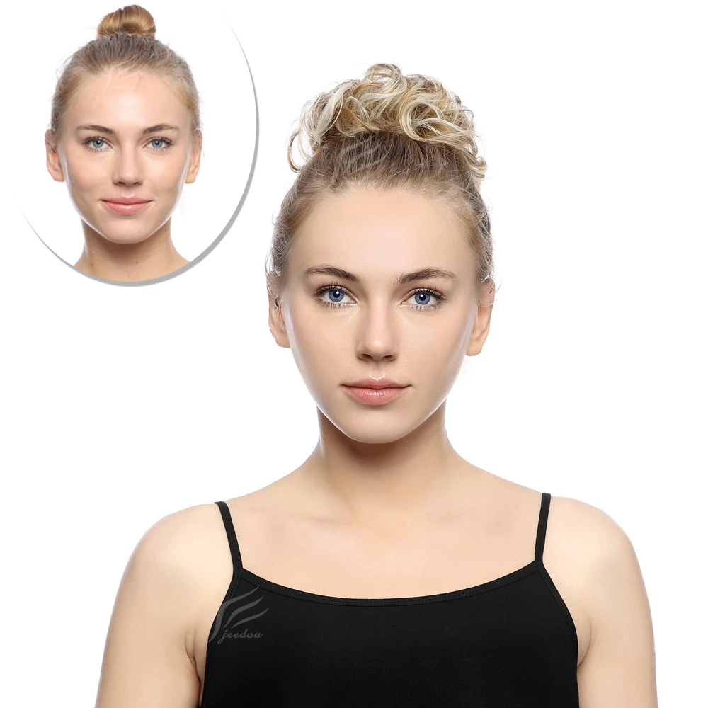 Zolin 합성 곱슬 지저분한 롤빵 머리 Scrunchie Chignon 도넛 탄성 로프 고무 밴드 헤어 롤빵 패드 Updos Hairpiece