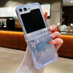 Enhance your phone's elegance with the Landscape Pattern Clear Shockproof Phone Case - Folding Hard PC Cover. for Samsung Z Flip8 (A456)