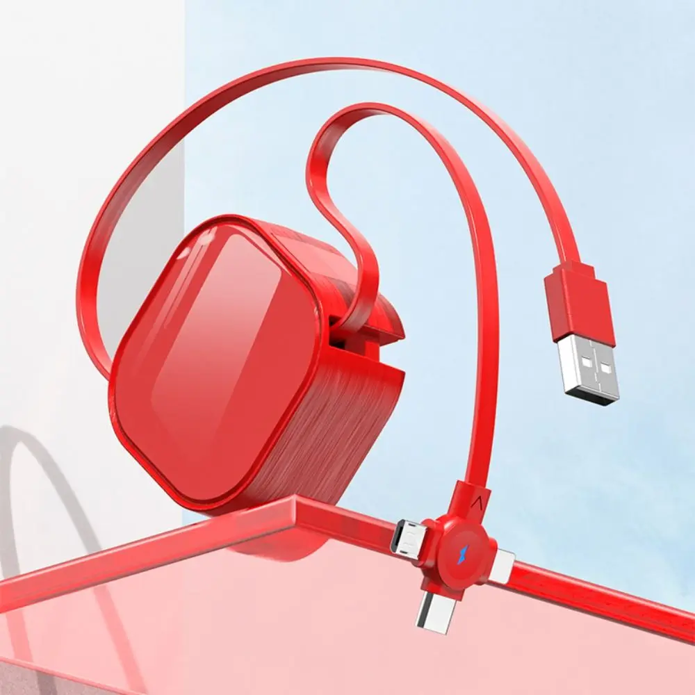 Retractable 3-in-1 Multi-Port Charging Cable with Micro USB and Type-C Connectors